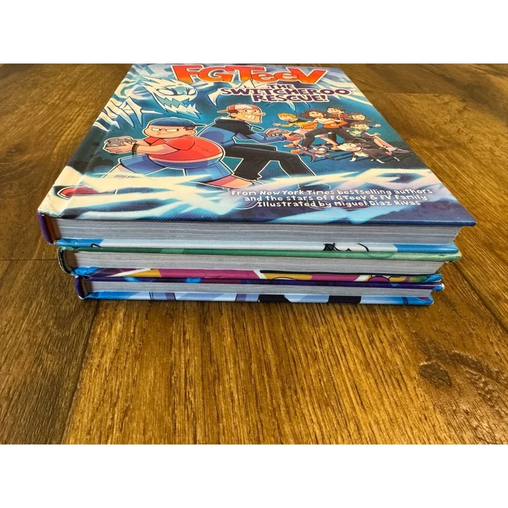 FG‎ TeeV Switcheroo Rescue, Saves The World, Into The Game 3 Books Hardback GC